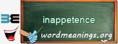 WordMeaning blackboard for inappetence